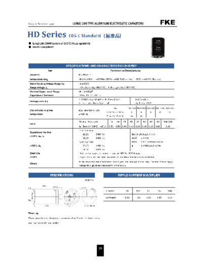 FKE [snap-in] HD SERIES Series  . Electronic Components Datasheets Passive components capacitors FKE FKE [snap-in] HD SERIES Series.pdf