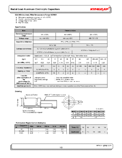 Kingcap [radial] EGC Series  . Electronic Components Datasheets Passive components capacitors Kingcap Kingcap [radial] EGC Series.pdf