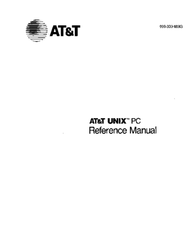 AT&T 999-300-1891S UNIX PC Reference Manual 1986  AT&T 3b1 hardware 999-300-1891S_UNIX_PC_Reference_Manual_1986.pdf