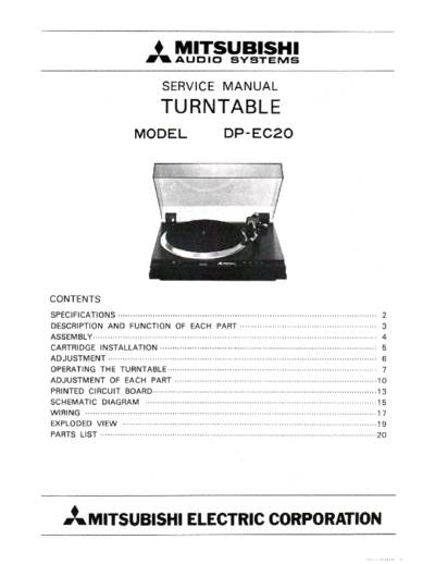 MITSUBISHI ve mitsubishi dp-ec20 service en  MITSUBISHI Audio DP-EC20 ve_mitsubishi_dp-ec20_service_en.pdf