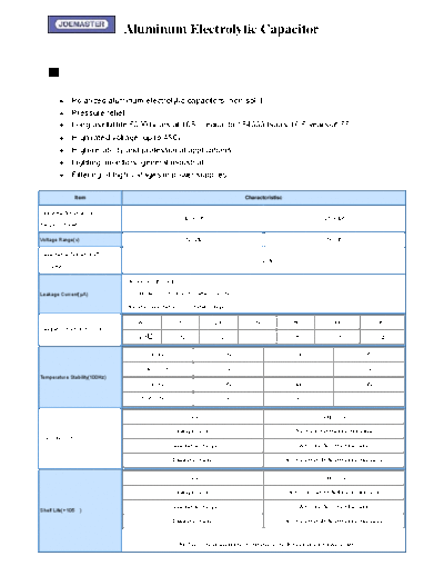 Joemaster [radial] MIN-11 Series  . Electronic Components Datasheets Passive components capacitors Joemaster Joemaster [radial] MIN-11 Series.pdf