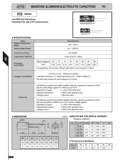 Seacon [radial thru-hole] RS Series  . Electronic Components Datasheets Passive components capacitors Seacon Seacon [radial thru-hole] RS Series.pdf