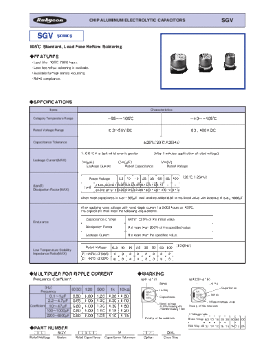 Rubycon [smd] SGV Series  . Electronic Components Datasheets Passive components capacitors Rubycon Rubycon [smd] SGV Series.pdf