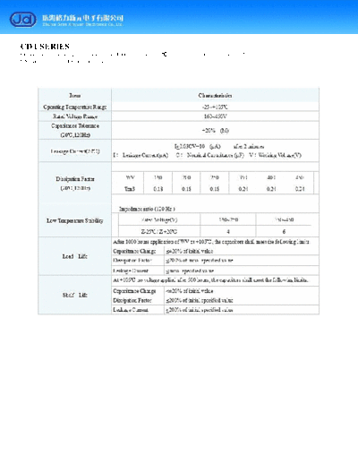 J.d [Gree] J.d [radial thru-hole] CDT Series  . Electronic Components Datasheets Passive components capacitors J.d [Gree] J.d [radial thru-hole] CDT Series.pdf