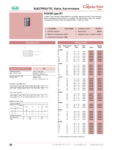 Nover [radial thru-hole] R7 Series  . Electronic Components Datasheets Passive components capacitors Nover Nover [radial thru-hole] R7 Series.pdf