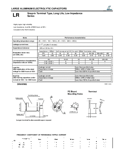 Decon [snap-in] LR Series  . Electronic Components Datasheets Passive components capacitors Decon Decon [snap-in] LR Series.pdf