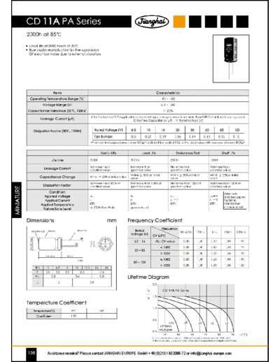 Jianghai [radial thru-hole] PA Series  . Electronic Components Datasheets Passive components capacitors Jianghai Jianghai [radial thru-hole] PA Series.pdf