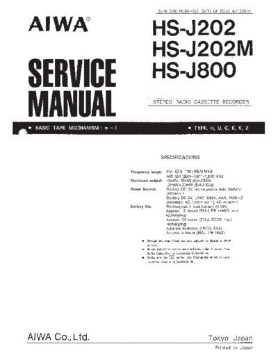 AIWA hs-j202 hs-j202m hs-j800  AIWA Audio HS-J800 aiwa_hs-j202_hs-j202m_hs-j800.pdf