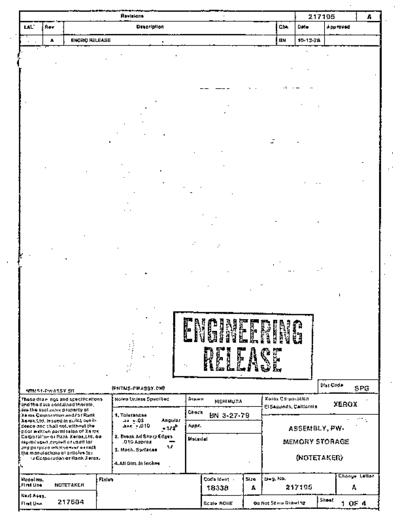 xerox 19781013 Notetaker Memory Storage  xerox notetaker schematics 19781013_Notetaker_Memory_Storage.pdf