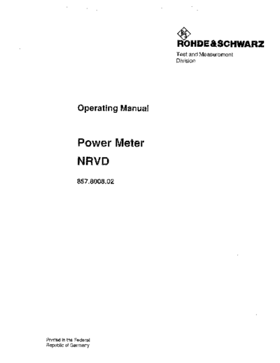 Rohde & Schwarz R&S NRVD Operating  Rohde & Schwarz R&S NRVD Operating.pdf