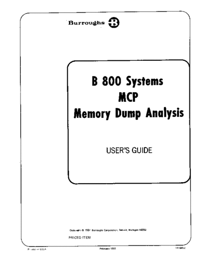 burroughs 1118452 B800 MCP Dump Analysis Feb81  burroughs B800 1118452_B800_MCP_Dump_Analysis_Feb81.pdf