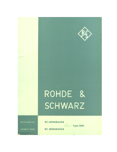 Rohde & Schwarz Rohde Schwarz RCGenerator SRMBN4085  Rohde & Schwarz Rohde_Schwarz_RCGenerator_SRMBN4085.pdf