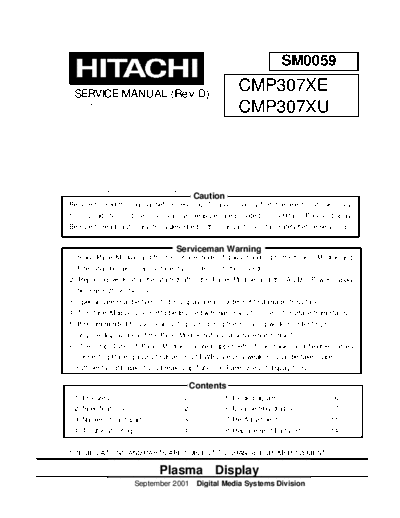 Hitachi Hitachi CMP307XE CMP307XU [SM]  Hitachi Monitor Hitachi_CMP307XE_CMP307XU_[SM].pdf