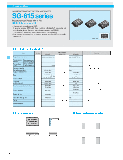 Advantest SG-615P - SOJ HIGH-FREQUENCY CRYSTAL OSCILLATOR - Epson Company  Advantest R3131 A-D_Block_PCB_Component_Datasheets SG-615P - SOJ HIGH-FREQUENCY CRYSTAL OSCILLATOR - Epson Company.pdf