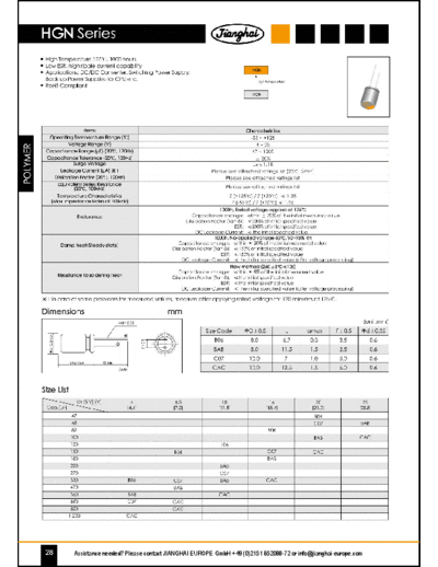 Jianghai [polymer thru-hole] HGN Series  . Electronic Components Datasheets Passive components capacitors Jianghai Jianghai [polymer thru-hole] HGN Series.pdf