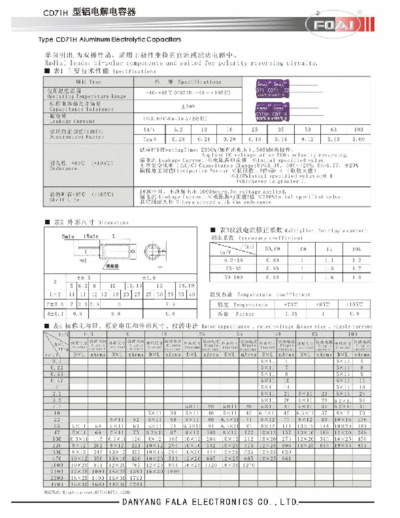 Foai [radial thru-hole] CD71-CD71H (2) Series  . Electronic Components Datasheets Passive components capacitors Foai Foai [radial thru-hole] CD71-CD71H (2) Series.pdf