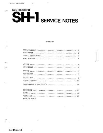 Roland Roland SH-1 Service Notes  Roland Roland SH-1 Service Notes.pdf