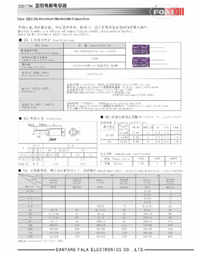 Foai [radial thru-hole] CD117H Series  . Electronic Components Datasheets Passive components capacitors Foai Foai [radial thru-hole] CD117H Series.pdf