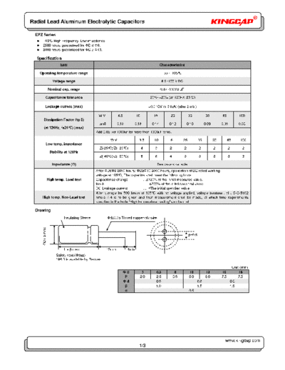 Kingcap [radial] EPZ Series  . Electronic Components Datasheets Passive components capacitors Kingcap Kingcap [radial] EPZ Series.pdf