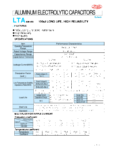 Ltec [radial] LTA series  . Electronic Components Datasheets Passive components capacitors Ltec Ltec [radial] LTA series.pdf