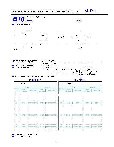 M.D.L MDL [non-polar radial-axial] B10 Series  . Electronic Components Datasheets Passive components capacitors M.D.L MDL [non-polar radial-axial] B10 Series.pdf