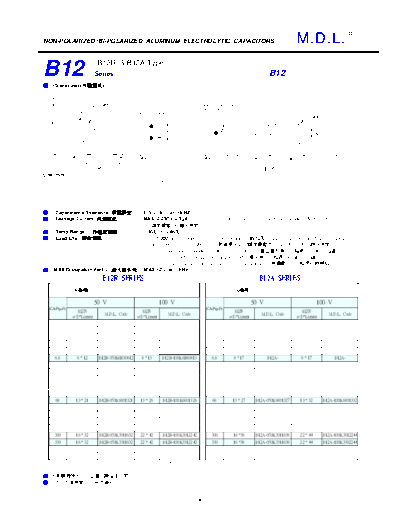 M.D.L MDL [non-polar radial-axial] B12 Series  . Electronic Components Datasheets Passive components capacitors M.D.L MDL [non-polar radial-axial] B12 Series.pdf