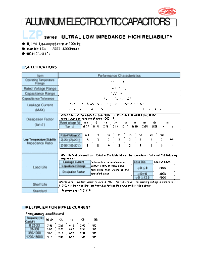 Ltec Ltec [radial] LZP series  . Electronic Components Datasheets Passive components capacitors Ltec Ltec [radial] LZP series.pdf