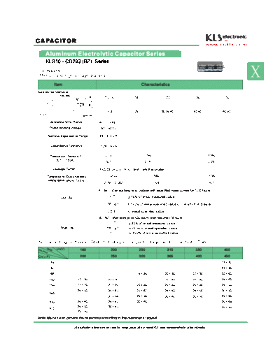 KLS 2012 [snap-in] BZ Series  . Electronic Components Datasheets Passive components capacitors KLS KLS 2012 [snap-in] BZ Series.pdf