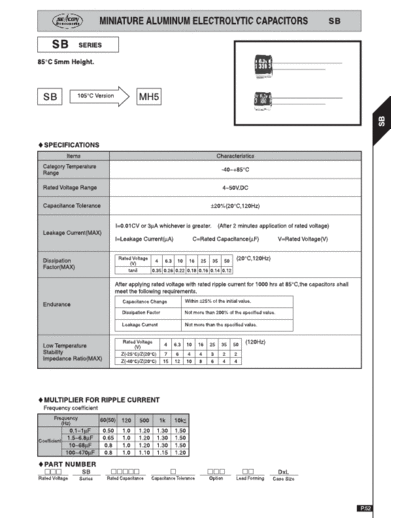 Seacon [radial thru-hole] SB Series  . Electronic Components Datasheets Passive components capacitors Seacon Seacon [radial thru-hole] SB Series.pdf