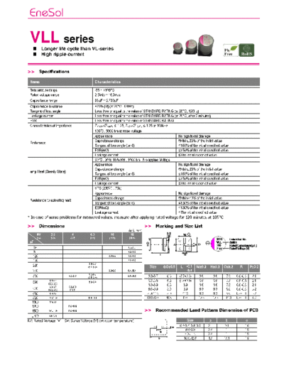 Enesol-Matsuki Matsuki-Enesol (MPCAP-EneCAP) [SMD polymer] VLL Series  . Electronic Components Datasheets Passive components capacitors Enesol-Matsuki Matsuki-Enesol (MPCAP-EneCAP) [SMD polymer] VLL Series.pdf