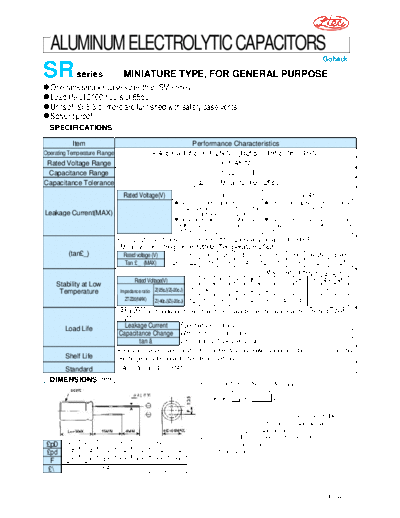 Ltec Ltec [radial] SR series  . Electronic Components Datasheets Passive components capacitors Ltec Ltec [radial] SR series.pdf
