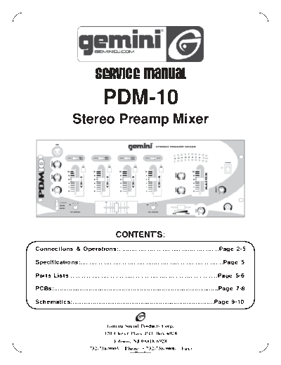 GEMINI hfe gemini pdm-10 service en  GEMINI Audio PDM-10 hfe_gemini_pdm-10_service_en.pdf