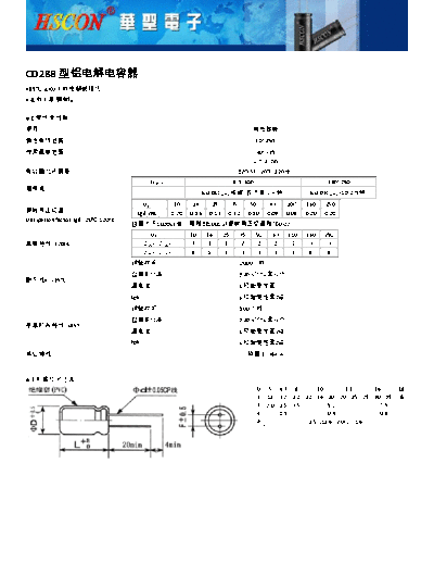 HSCON [radial thru-hole] CD288 Series  . Electronic Components Datasheets Passive components capacitors HSCON HSCON [radial thru-hole] CD288 Series.pdf