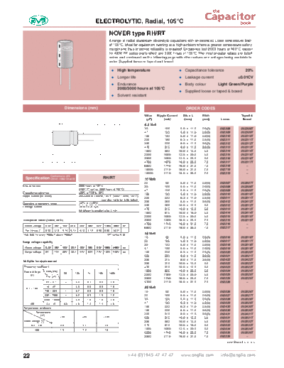 Nover [radial thru-hole] RH-RT Series  . Electronic Components Datasheets Passive components capacitors Nover Nover [radial thru-hole] RH-RT Series.pdf