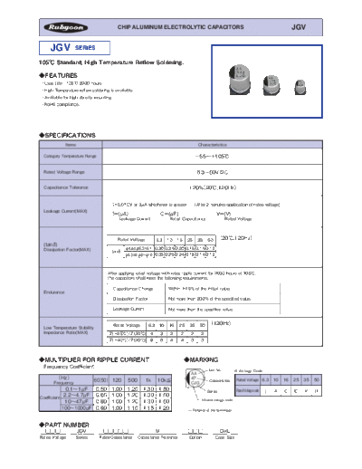 Rubycon [smd] JGV Series  . Electronic Components Datasheets Passive components capacitors Rubycon Rubycon [smd] JGV Series.pdf