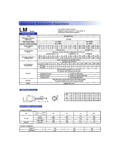 Chang-Chang [radial thru-hole] LM Series  . Electronic Components Datasheets Passive components capacitors Chang-Chang chang-chang [radial thru-hole] LM Series.pdf