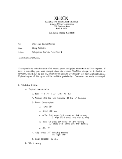 xerox 19790604 Subsystem Analysis NoteTaker I  xerox notetaker memos 19790604_Subsystem_Analysis_NoteTaker_I.pdf