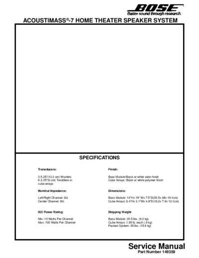 BOSE hfe bose am7 service  BOSE Audio AM-7 hfe_bose_am7_service.pdf