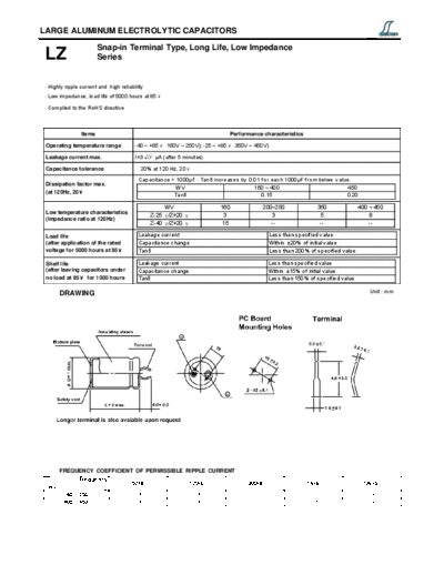 Decon [snap-in] LZ Series  . Electronic Components Datasheets Passive components capacitors Decon Decon [snap-in] LZ Series.pdf