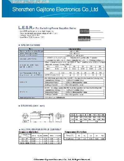 GJT [Gajitone] GJT [radial thru-hole] LESR Series  . Electronic Components Datasheets Passive components capacitors GJT [Gajitone] GJT [radial thru-hole] LESR Series.pdf