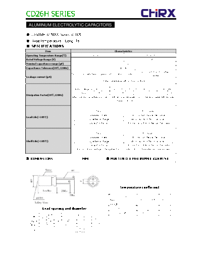Chirx [radial thru-hole] CD26H Series  . Electronic Components Datasheets Passive components capacitors Chirx Chirx [radial thru-hole] CD26H Series.pdf