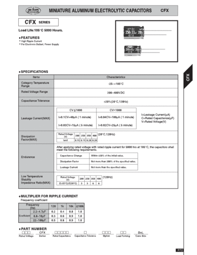 Seacon [radial thru-hole] CFX Series  . Electronic Components Datasheets Passive components capacitors Seacon Seacon [radial thru-hole] CFX Series.pdf