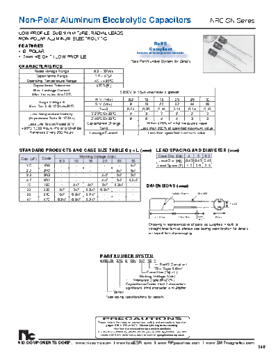 NIC [non-polar radial] NRESN Series  . Electronic Components Datasheets Passive components capacitors NIC NIC [non-polar radial] NRESN Series.pdf