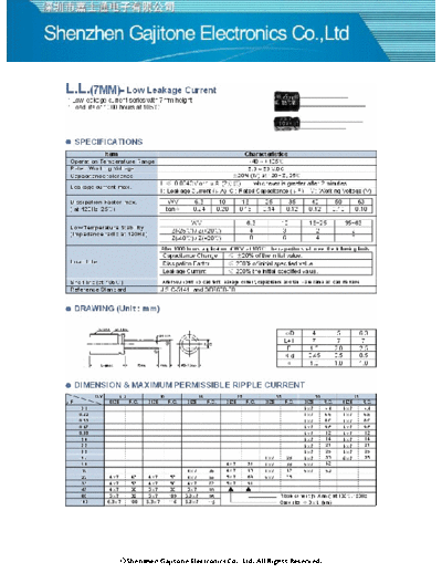 GJT [Gajitone] GJT [radial thru-hole] LL-7MM Series  . Electronic Components Datasheets Passive components capacitors GJT [Gajitone] GJT [radial thru-hole] LL-7MM Series.pdf