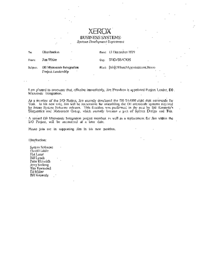xerox 19791213 D0 Microcode Integration Project Leadership  xerox sdd memos_1979 19791213_D0_Microcode_Integration_Project_Leadership.pdf