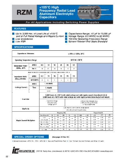 Illinois [radial thru-hole] RZM series  . Electronic Components Datasheets Passive components capacitors Illinois illinois [radial thru-hole] RZM series.pdf