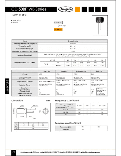 Jianghai [radial thru-hole] WB Series  . Electronic Components Datasheets Passive components capacitors Jianghai Jianghai [radial thru-hole] WB Series.pdf