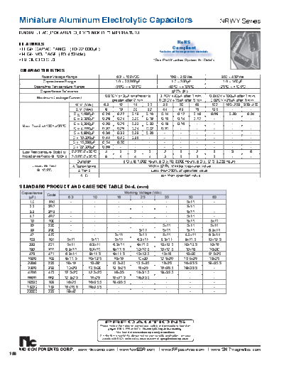 NIC [radial thru-hole] NRWY Series  . Electronic Components Datasheets Passive components capacitors NIC NIC [radial thru-hole] NRWY Series.pdf