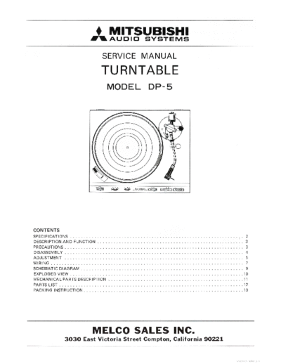 MITSUBISHI ve   dp-5 service en  MITSUBISHI Audio DP-5 ve_mitsubishi_dp-5_service_en.pdf