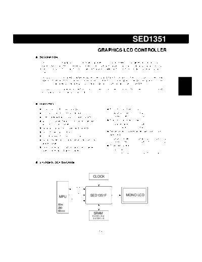 Advantest EPSON SED1351 - LCD Controller  Advantest R3131 A-D_Block_PCB_Component_Datasheets EPSON SED1351 - LCD Controller.pdf